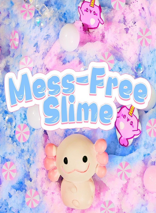 Joytry Axolotl Cloud Slime Kit 2 Pack - 14oz Non-Sticky DIY Slime for Kids, Includes Cute Axolotl Charms & Add-Ins, Glitter, ASMR Sensory Toys, Slime Party Favors for Girls Boys - Image 4
